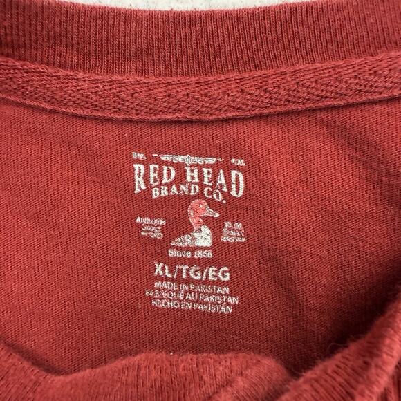 RedHead Shirt Mens XL Red Henley Long Sleeve Cotton Outdoors Hiking - Picture 8 of 10